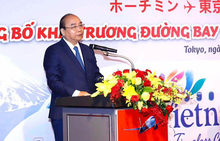Thủ tướng tham dự Lễ công bố đường bay mới và đón chứng nhận thành viên Liên đoàn kinh tế Nhật (Keidanren) của Vietjet bên lề Thượng đỉnh G20